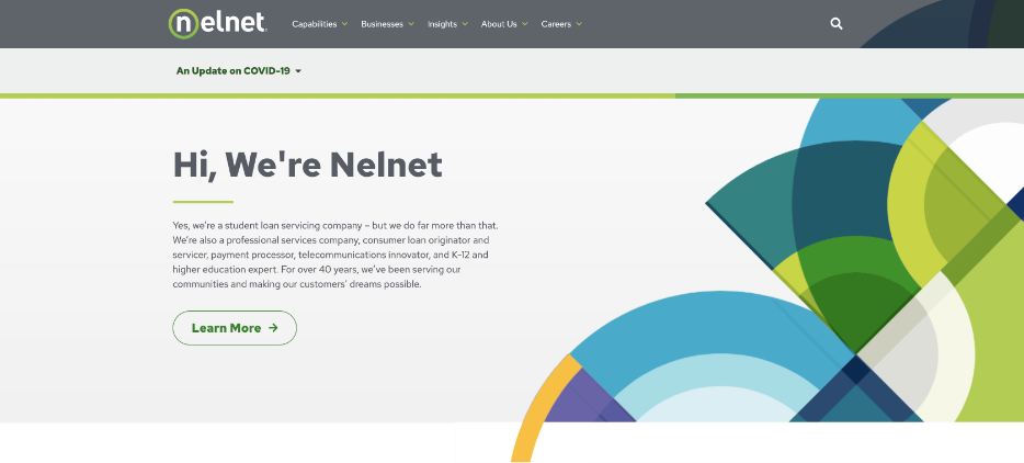 Screenshot of Nelnet Inc's homepage