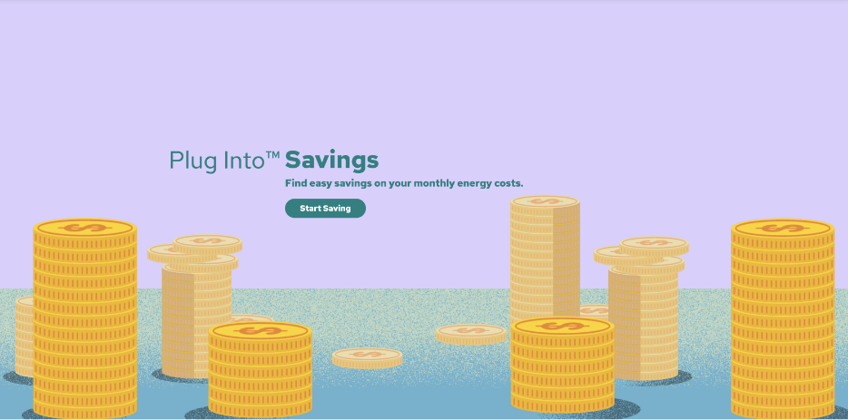 Screenshot of Savings section of Nelnet Renewable Energy's homepage. More details below.