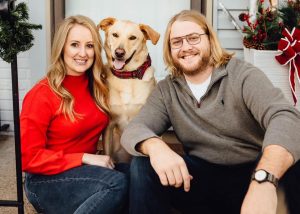 Megan Gould with her dog and fiancé - Nelnet Sidekicks